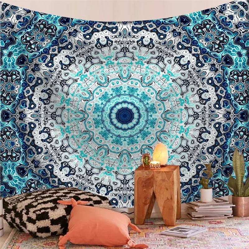 Bohemian Mandala Wandteppich Wandbehang Yogamatte Strandtuch Gewebt