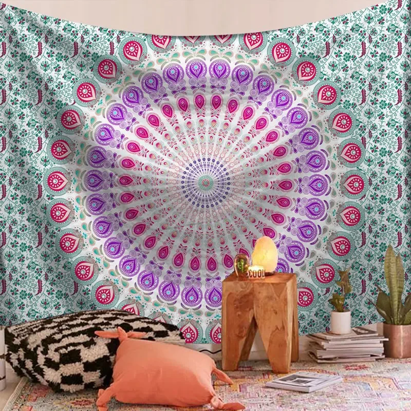 Bohemian Mandala Wandteppich Wandbehang Yogamatte Strandtuch Gewebt