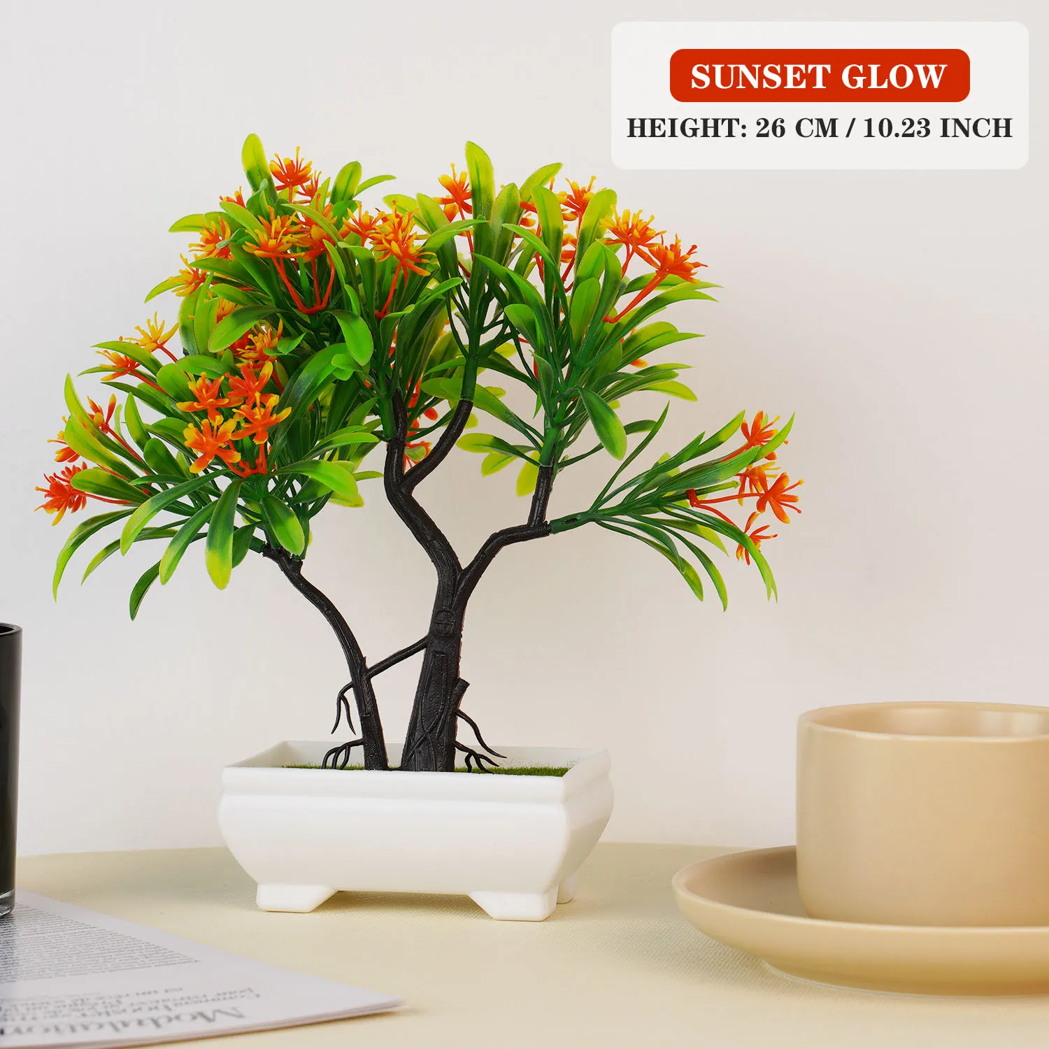Knstliche Pflanze Bonsai Mini Baum Deko Blumen Fake Blumentopf Schreibtisch
