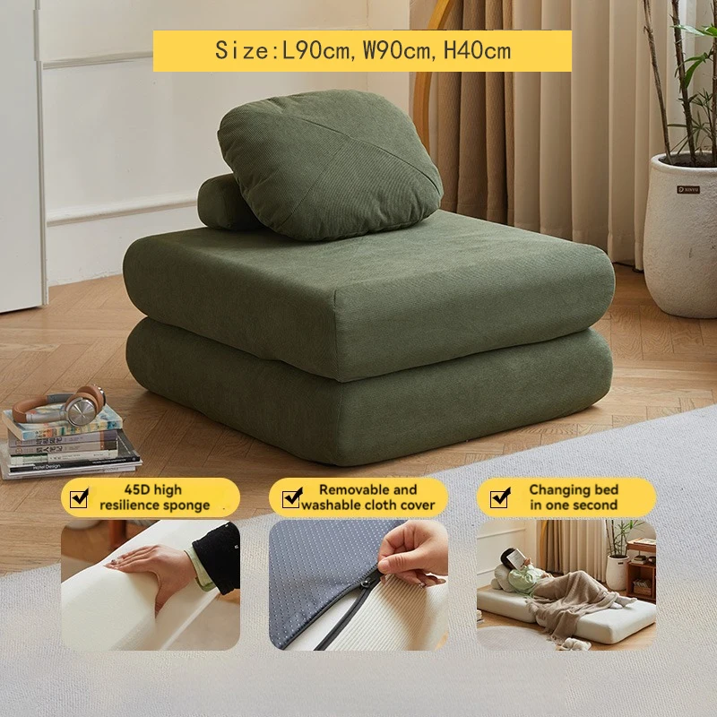 Kompaktes Stoffsofa Schlafsofa Tatami Klappsofa Samt Sofa Möbel Wohnzimmer - Bild 8 von 11