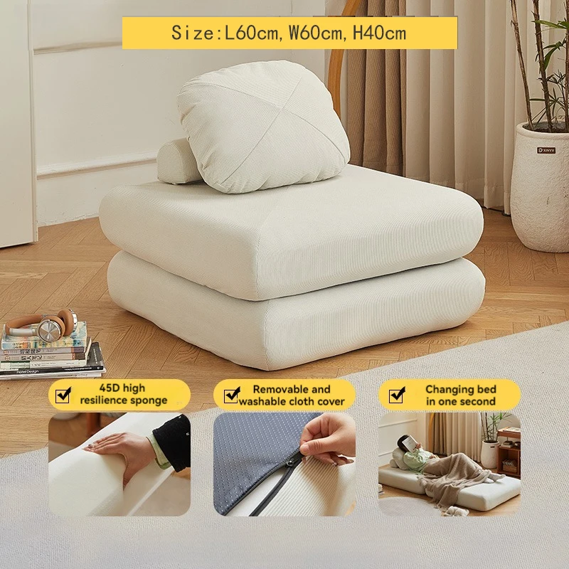 Kompaktes Stoffsofa Schlafsofa Tatami Klappsofa Samt Sofa Möbel Wohnzimmer - Bild 10 von 11