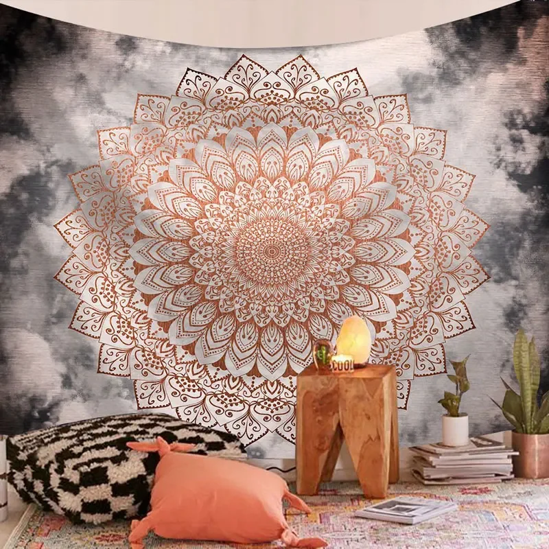 Bohemian Mandala Wandteppich Wandbehang Yogamatte Strandtuch Gewebt