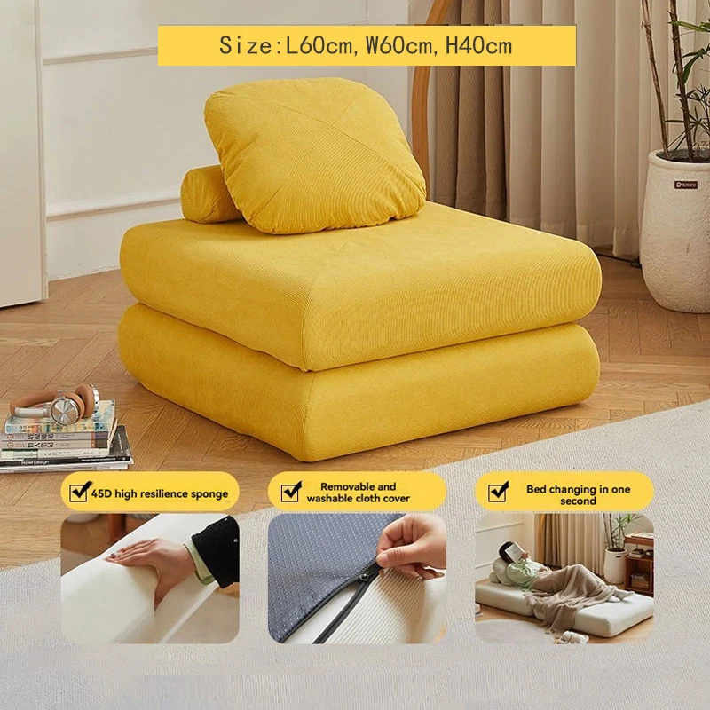 Kompaktes Stoffsofa Schlafsofa Tatami Klappsofa Samt Sofa Möbel Wohnzimmer - Bild 9 von 11