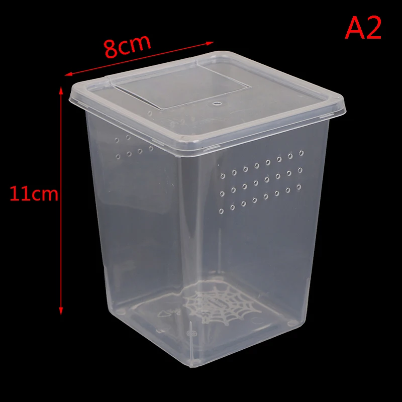 Insekten Terrarium Fütterung Box Transportbehälter Käfig durchsichtig Kunststoff - Bild 7 von 8