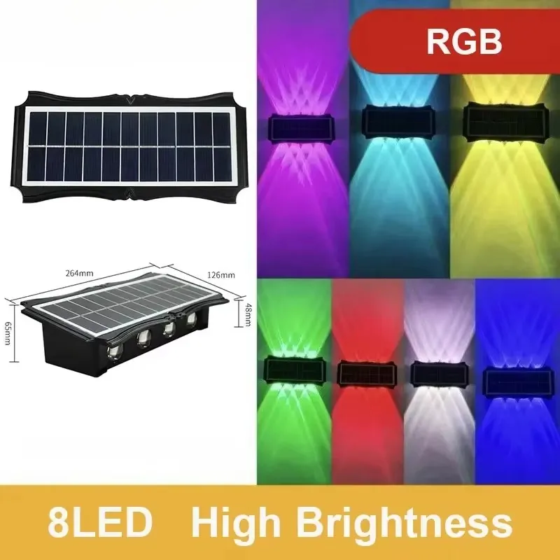 Wasserdicht LED Solarleuchte Außen Wandleuchte Verandalicht Gartenlicht Dimmbar - Bild 10 von 12