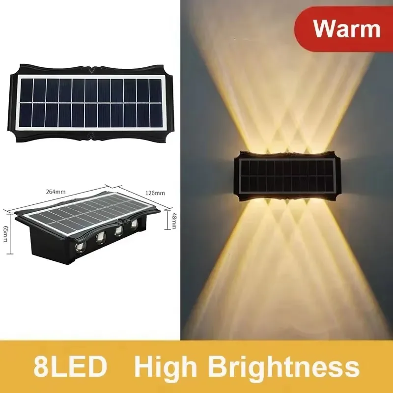 Wasserdicht LED Solarleuchte Außen Wandleuchte Verandalicht Gartenlicht Dimmbar - Bild 9 von 12