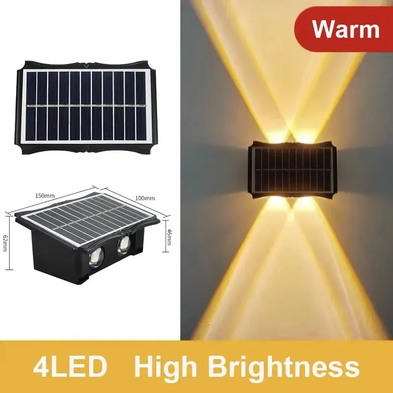 Wasserdicht LED Solarleuchte Außen Wandleuchte Verandalicht Gartenlicht Dimmbar - Bild 11 von 12