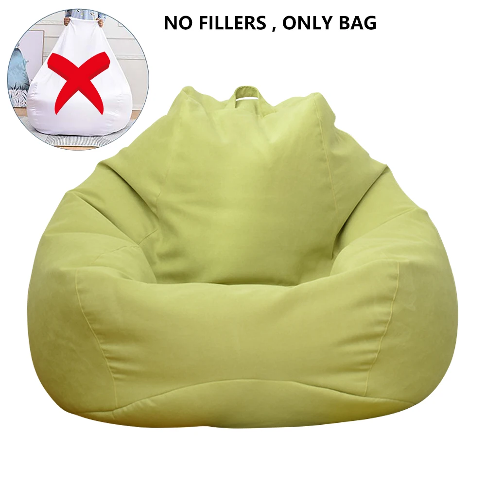 Sitzsack Hülle Pouf Bezug Lounge Sessel Überzug Leinenstoff Wohnzimmer ohne - Bild 15 von 15