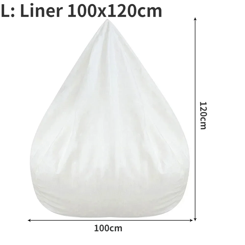 Sitzsack Hülle Pouf Bezug Lounge Sessel Überzug Leinenstoff Wohnzimmer ohne - Bild 12 von 15