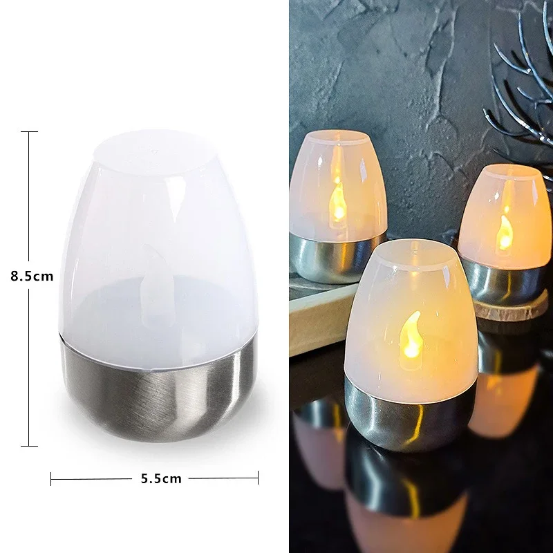 LED Solar Kerzen Flammenlos Wiederaufladbar Wasserdicht Gartenparty Dekor - Bild 7 von 9