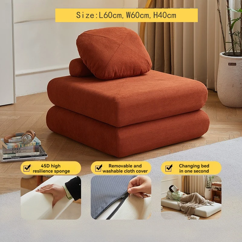 Kompaktes Stoffsofa Schlafsofa Tatami Klappsofa Samt Sofa Möbel Wohnzimmer - Bild 2 von 11